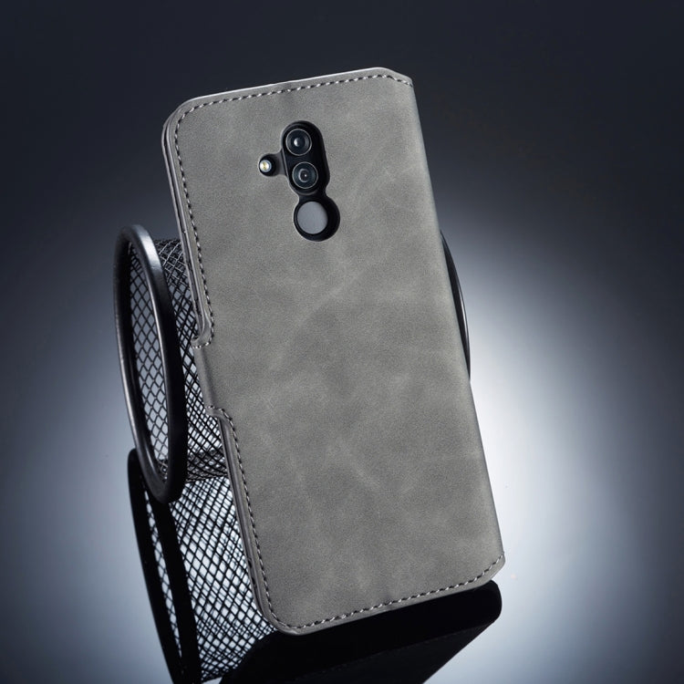 DG.MING Retro Oil Side Horizontal Flip Case for Huawei Mate 20 Lite, with Holder & Card Slots & Wallet (Grey)