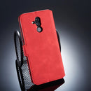 DG.MING Retro Oil Side Horizontal Flip Case for Huawei Mate 20 Lite, with Holder & Card Slots & Wallet (Red)