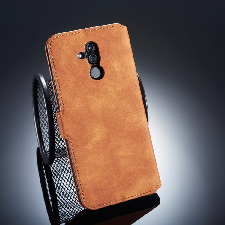 DG.MING Retro Oil Side Horizontal Flip Case for Huawei Mate 20 Lite, with Holder & Card Slots & Wallet (Brown)