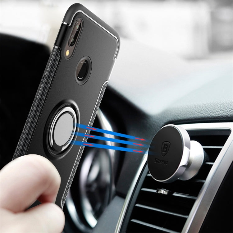 For Huawei P20 Lite Magnetic 360 Degree Rotation Ring Armor Protective Case Back Cover Case(Black)