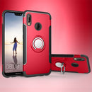 For Huawei P20 Lite Magnetic 360 Degree Rotation Ring Armor Protective Case Back Cover Case(Red)
