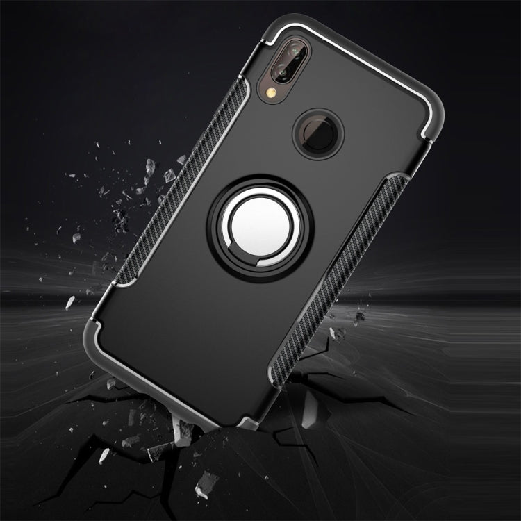 For Huawei P20 Lite Magnetic 360 Degree Rotation Ring Armor Protective Case Back Cover Case(Red)
