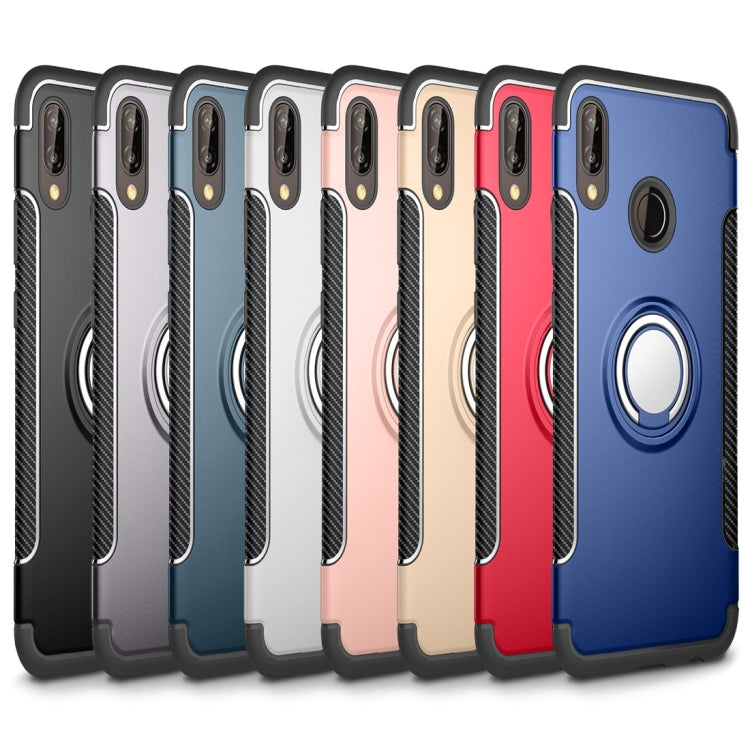 For Huawei P20 Lite Magnetic 360 Degree Rotation Ring Armor Protective Case Back Cover Case(Rose Gold)