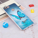 For Huawei Enjoy 7S / P Smart Noctilucent Blue Butterfly Pattern TPU Soft Case