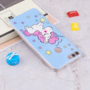 For Huawei Enjoy 7S / P Smart Noctilucent Blue Horse Pattern TPU Soft Case