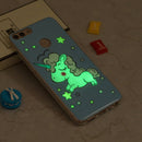 For Huawei Enjoy 7S / P Smart Noctilucent Blue Horse Pattern TPU Soft Case
