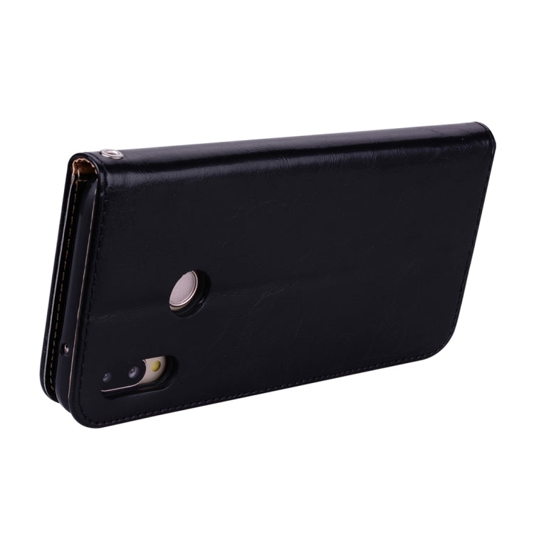 For Huawei P20 Lite Business Style Oil Wax Texture Horizontal Flip Leather Case with Holder & Card Slots & Wallet(Black)