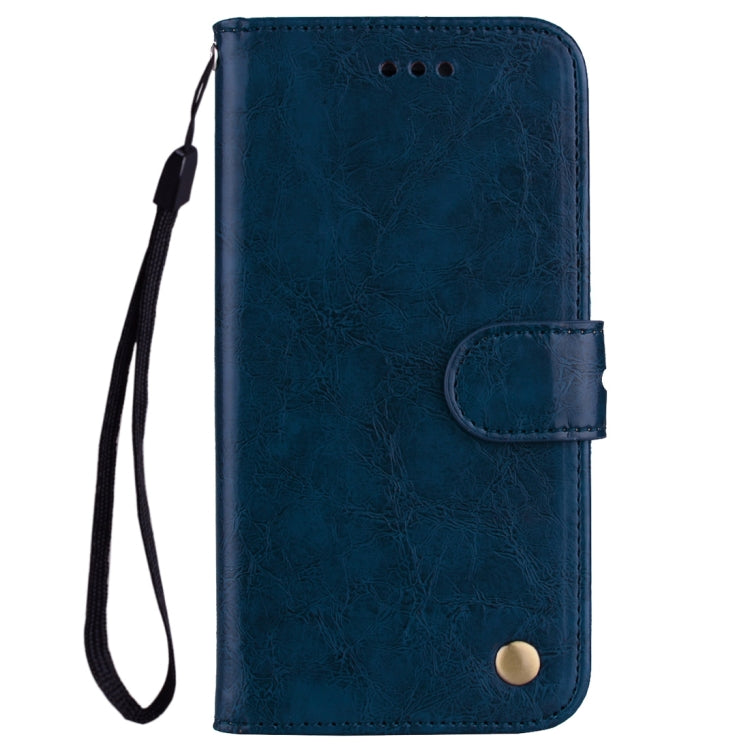For Huawei P20 Lite Business Style Oil Wax Texture Horizontal Flip Leather Case with Holder & Card Slots & Wallet(Blue)