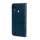 For Huawei P20 Lite Business Style Oil Wax Texture Horizontal Flip Leather Case with Holder & Card Slots & Wallet(Blue)