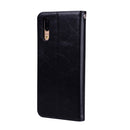 For Huawei P20 Business Style Oil Wax Texture Horizontal Flip Leather Case with Holder & Card Slots & Wallet(Black)