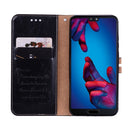 For Huawei P20 Business Style Oil Wax Texture Horizontal Flip Leather Case with Holder & Card Slots & Wallet(Black)