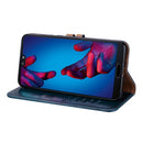 For Huawei P20 Business Style Oil Wax Texture Horizontal Flip Leather Case with Holder & Card Slots & Wallet(Blue)