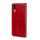 For Huawei P20 Business Style Oil Wax Texture Horizontal Flip Leather Case with Holder & Card Slots & Wallet(Red)