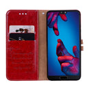 For Huawei P20 Business Style Oil Wax Texture Horizontal Flip Leather Case with Holder & Card Slots & Wallet(Red)