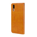 For Huawei P20 Business Style Oil Wax Texture Horizontal Flip Leather Case with Holder & Card Slots & Wallet(Brown)