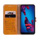 For Huawei P20 Business Style Oil Wax Texture Horizontal Flip Leather Case with Holder & Card Slots & Wallet(Brown)