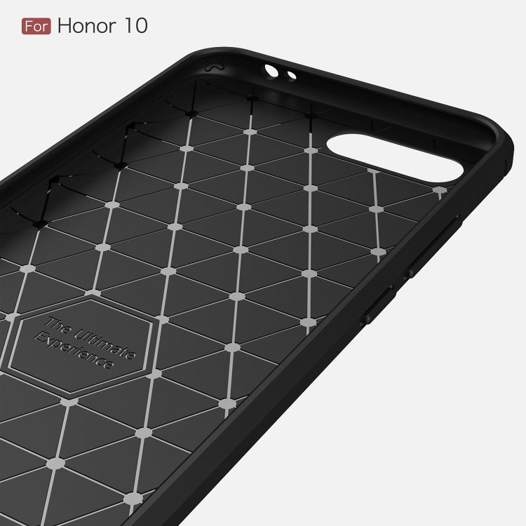 Brushed Texture Carbon Fiber Shockproof TPU Case for Huawei Honor 10(Navy Blue)