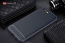 Brushed Texture Carbon Fiber Shockproof TPU Case for Huawei Honor 10(Navy Blue)