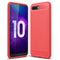 Brushed Texture Carbon Fiber Shockproof TPU Case for Huawei Honor 10(Red)