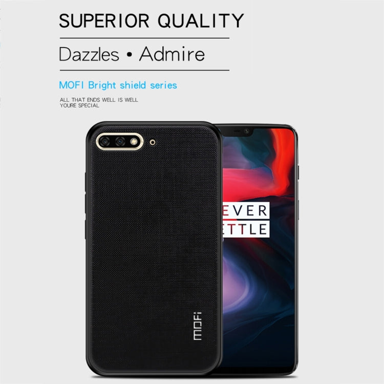 MOFI Anti-slip Full Coverage PC + TPU + Cloth Protective Back Case for Huawei Y6 2018(Blue)