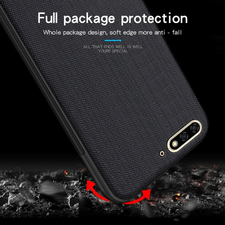 MOFI Anti-slip Full Coverage PC + TPU + Cloth Protective Back Case for Huawei Y6 2018(Blue)