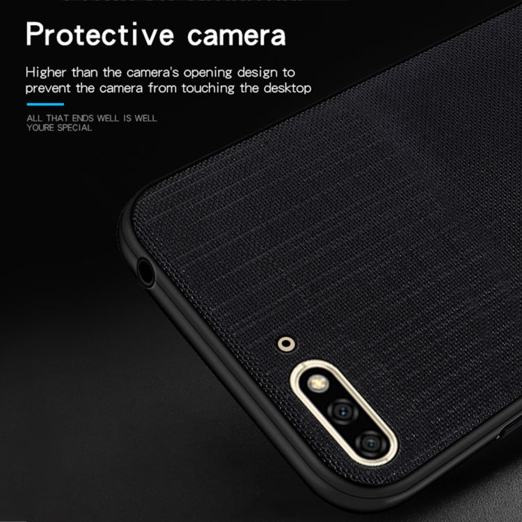 MOFI Anti-slip Full Coverage PC + TPU + Cloth Protective Back Case for Huawei Y6 2018(Blue)