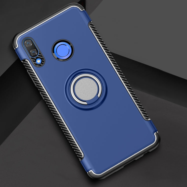 Magnetic 360 Degree Rotation Ring Holder Armor Protective Case for Huawei Nova 3 (Blue)