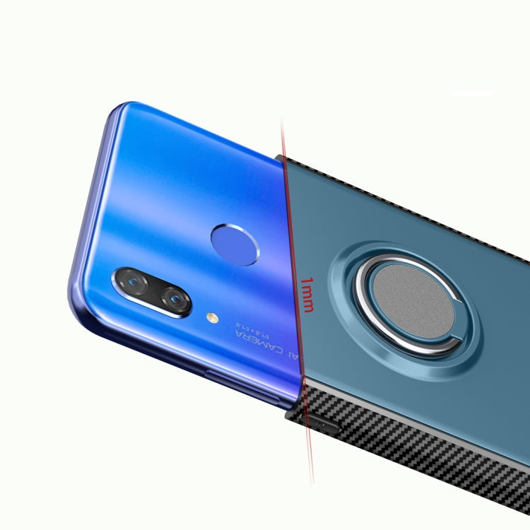 Magnetic 360 Degree Rotation Ring Holder Armor Protective Case for Huawei Nova 3 (Red)