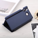 Curved Streamer Plating Shockproof Leather Case for Huawei Honor 10 Lite / P Smart (2019), with Holder & Sleep / Wake-up Function (Blue)