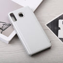 Curved Streamer Plating Shockproof Leather Case for Huawei Honor 10 Lite / P Smart (2019), with Holder & Sleep / Wake-up Function (Silver)