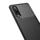 Carbon Fiber Texture Shockproof TPU Case for Huawei P30 (Brown)