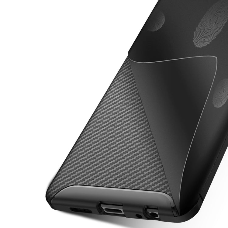 Carbon Fiber Texture Shockproof TPU Case for Huawei P30 (Brown)