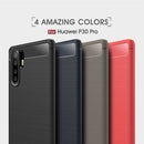 Brushed Texture Carbon Fiber Shockproof TPU Case for Huawei P30 Pro (Black)