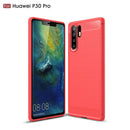 Brushed Texture Carbon Fiber Shockproof TPU Case for Huawei P30 Pro (Red)