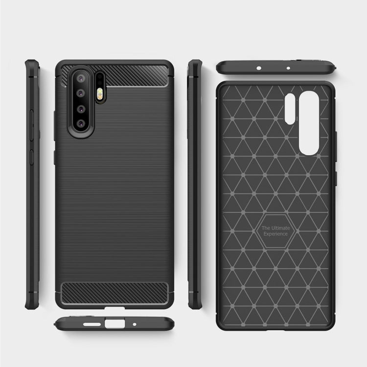 Brushed Texture Carbon Fiber Shockproof TPU Case for Huawei P30 Pro (Red)