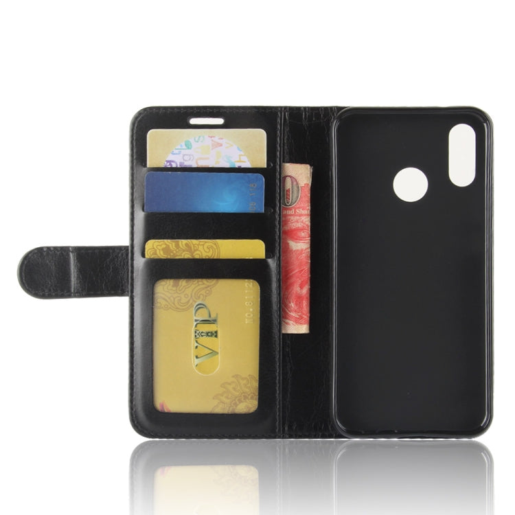 R64 Texture Single Fold Horizontal Flip Leather Case for Huawei P30 Lite, with Holder & Wallet & Card Slots & Photo Frame (Black)