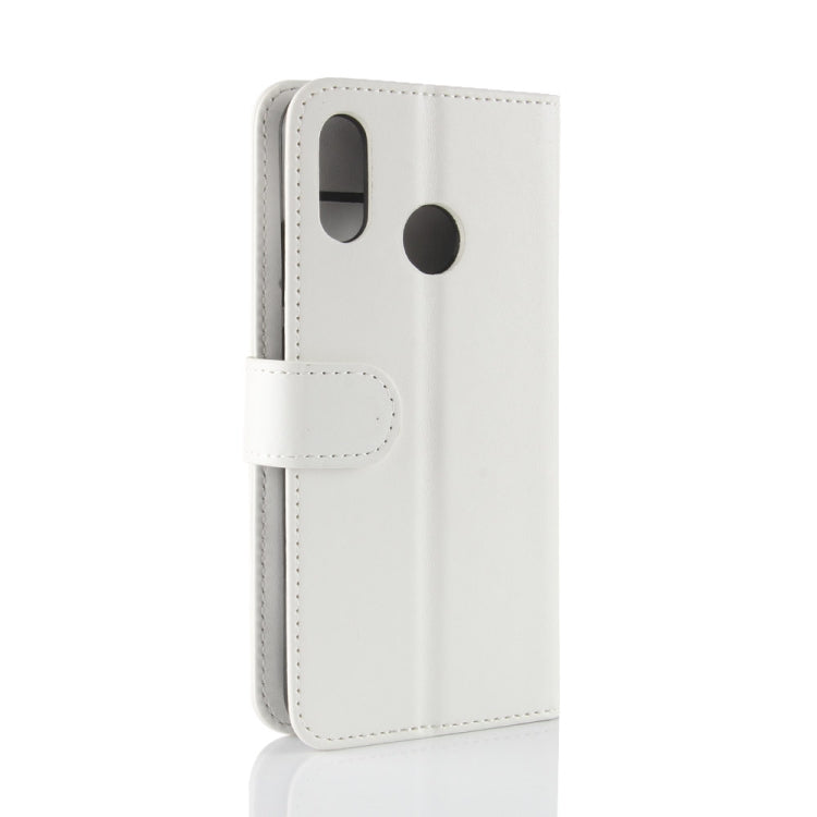 R64 Texture Single Fold Horizontal Flip Leather Case for Huawei P30 Lite, with Holder & Wallet & Card Slots & Photo Frame (White)