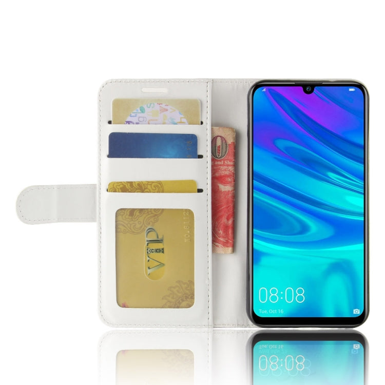 R64 Texture Single Fold Horizontal Flip Leather Case for Huawei P30 Lite, with Holder & Wallet & Card Slots & Photo Frame (White)