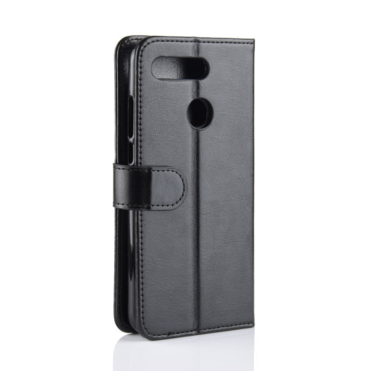 R64 Texture Single Fold Horizontal Flip Leather Case for Huawei Honor View 20, with Holder & Wallet & Card Slots & Photo Frame(Black)