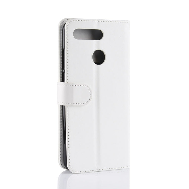 R64 Texture Single Fold Horizontal Flip Leather Case for Huawei Honor View 20, with Holder & Wallet & Card Slots & Photo Frame(White)