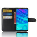 Litchi Texture Horizontal Flip Leather Case for Huawei Y7 2019, with Wallet & Holder & Card Slots (Black)