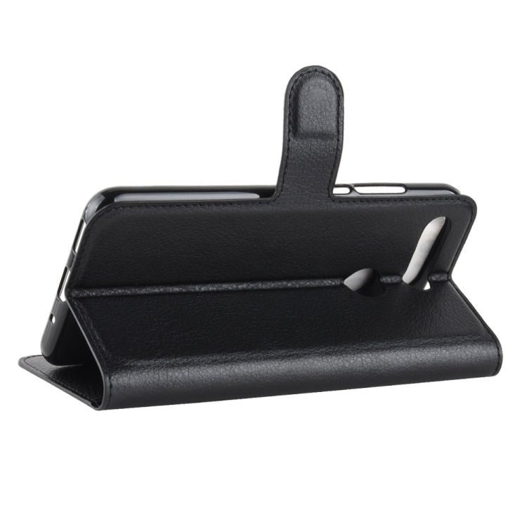 Litchi Texture Horizontal Flip Leather Case for Huawei Honor View 20, with Wallet & Holder & Card Slots (Black)