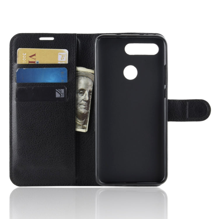 Litchi Texture Horizontal Flip Leather Case for Huawei Honor View 20, with Wallet & Holder & Card Slots (Black)