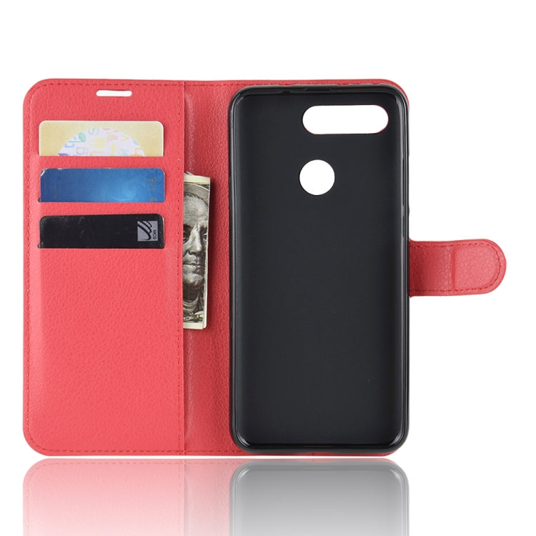 Litchi Texture Horizontal Flip Leather Case for Huawei Honor View 20, with Wallet & Holder & Card Slots (Red)
