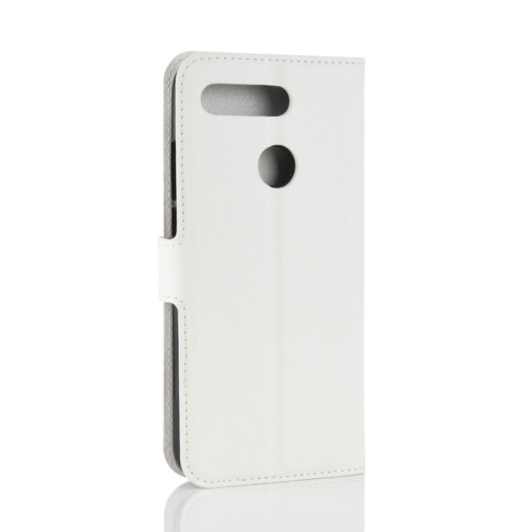 Litchi Texture Horizontal Flip Leather Case for Huawei Honor View 20, with Wallet & Holder & Card Slots (White)