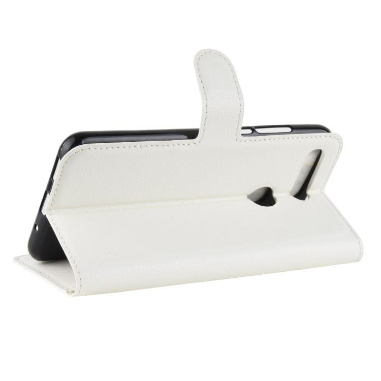 Litchi Texture Horizontal Flip Leather Case for Huawei Honor View 20, with Wallet & Holder & Card Slots (White)