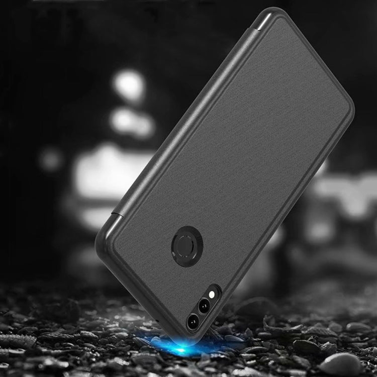 Electroplating Mirror Horizontal Flip Leather Case for Huawei Honor 8X , with Holder (Black)