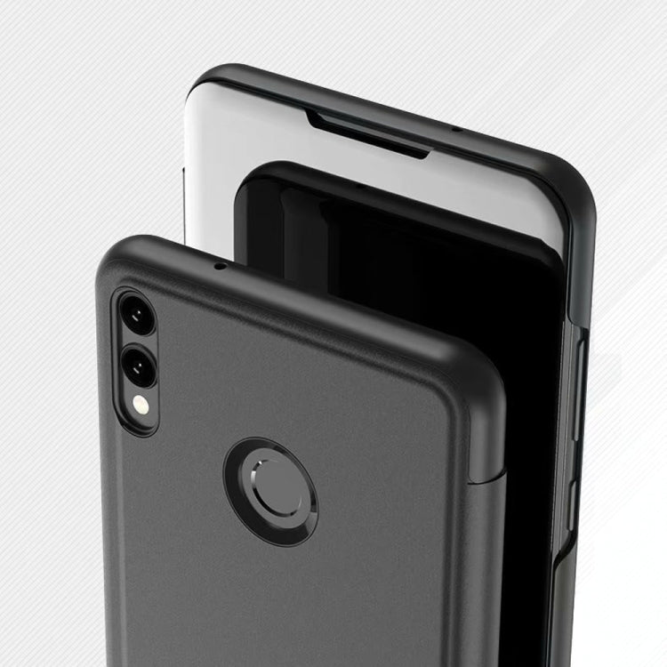 Electroplating Mirror Horizontal Flip Leather Case for Huawei Honor 8X , with Holder (Black)