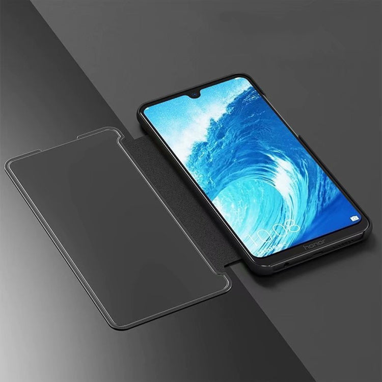 Electroplating Mirror Horizontal Flip Leather Case for Huawei Honor 8X , with Holder (Purple Blue)