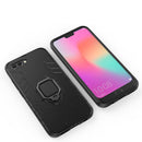 PC + TPU Shockproof Protective Case for Huawei Honor 10, with Magnetic Ring Holder(Black)